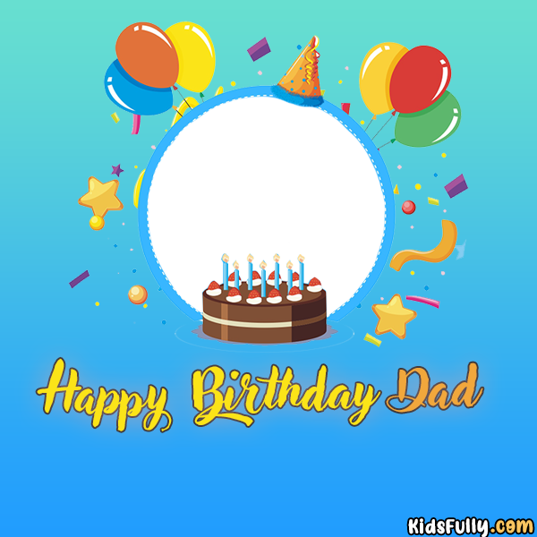 Happy Birthday DAD's Birthday Wish Card With Name and Picture