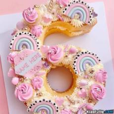 Beautiful 6th Birthday Cake With Name For Girls