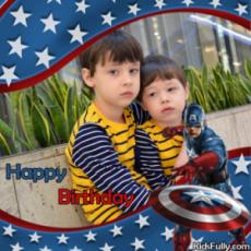 Happy Birthday Captain America Card With Picture For Boys