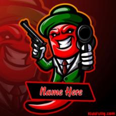 Red Gaming Logo With Custom Name