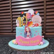 Social Media Girl Cake For Girls With Name