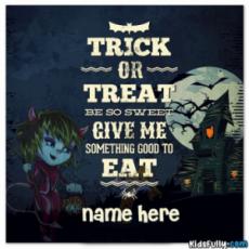 Trick or Treat Halloween Wish Card With Name