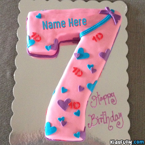 7th Birthday cake With Name For Kids