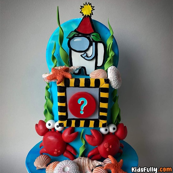 Among Us Best Birthday Cake For Kids With Initial Alphabet