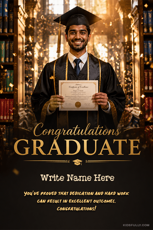 Create Personalized Congratulations Graduate on Your Exam Success with Name | For Kids | Congratulations | KidsFully Image Art with Name & Photo | Free Online Kids Congratulations Congratulations For Passing Exams Maker | kidsfully