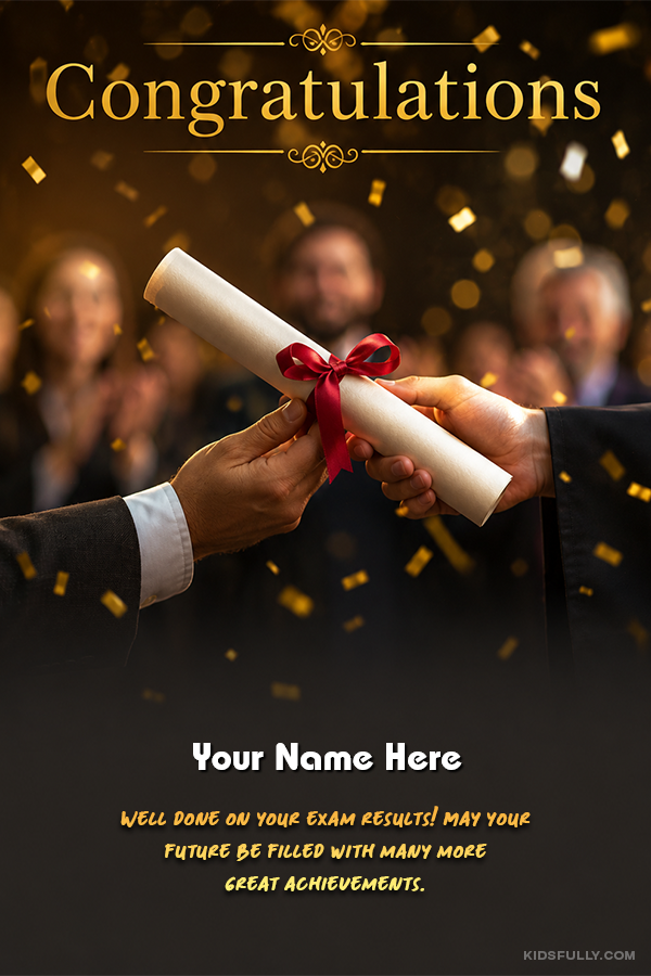 Create Personalized Congratulations on Your Outstanding Results with Name and Quote | For Kids | Congratulations | KidsFully Image Art with Name & Photo | Free Online Kids Congratulations Congratulations For Passing Exams Maker | kidsfully