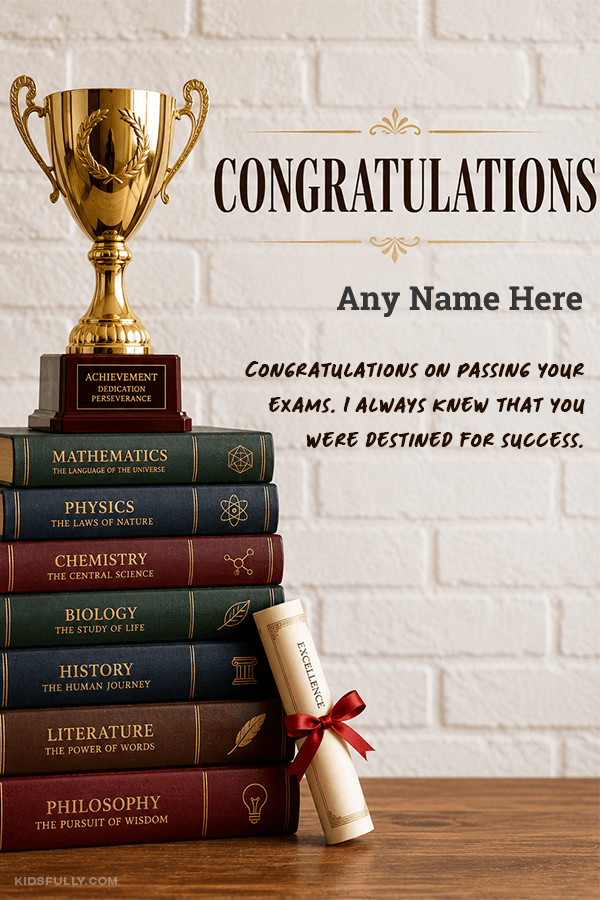 Create Personalized Proud of Your Exam Achievement with Name and Quote | For Kids | Congratulations | KidsFully Image Art with Name & Photo | Free Online Kids Congratulations Congratulations For Passing Exams Maker | kidsfully