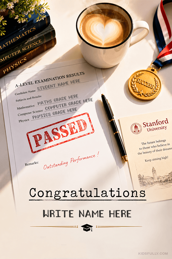 Create Personalized You Did It Congratulations on Passing A level Exams with Name and Quote | For Kids | Congratulations | KidsFully Image Art with Name & Photo | Free Online Kids Congratulations Congratulations For Passing Exams Maker | kidsfully