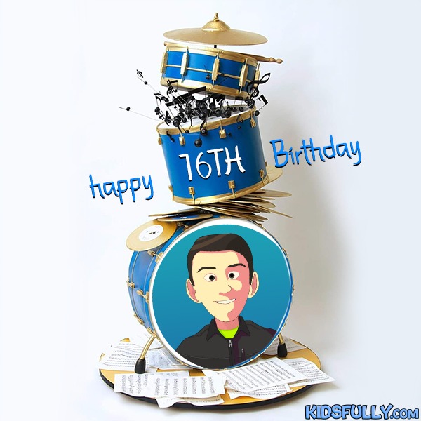 Happy 16th Birthday Beautiful Drum Set Cake With Picture