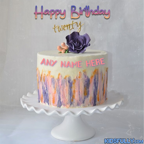 Happy Birthday Twenty! Beautiful Flower Birthday Cake