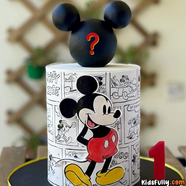 Micky Mouse Beautiful Cake With Initial Alphabet For Kids