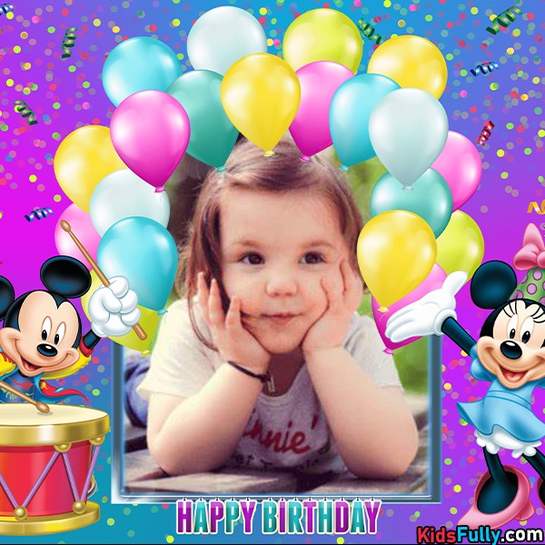 Micky Mouse Birthday Frame Card With Picture