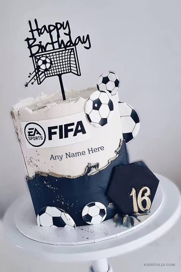 Happy 16th Birthday Fifa Cake with Name | whats new | For Kids | KidsFully Image Art